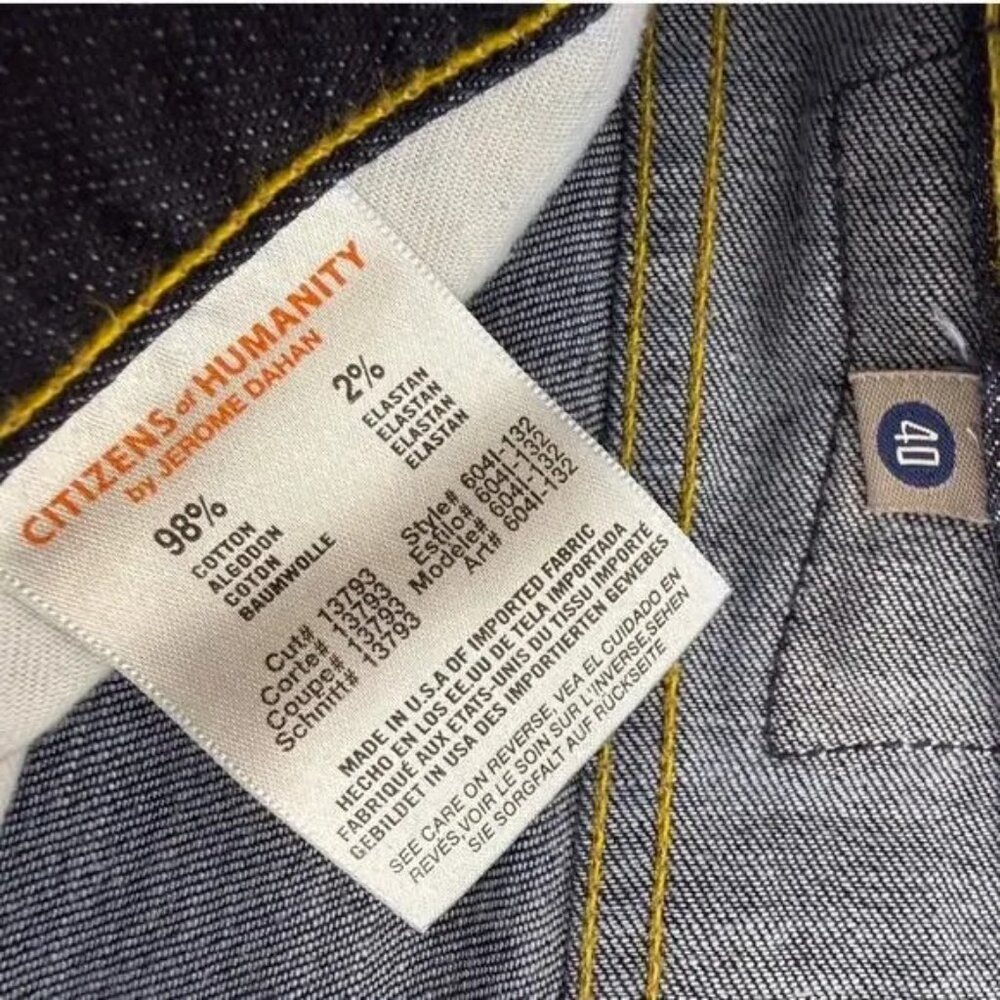 Citizens of Humanity by Jerome Dahan Men's Jeans/Denim, Straight Leg. Size 40x30 - Picture 5 of 8